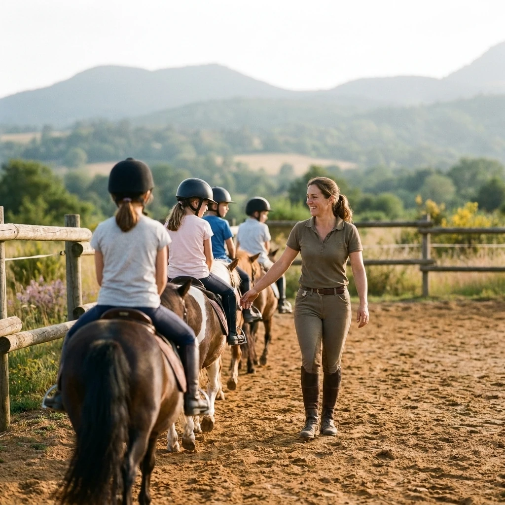 Cours de poney à Le Brignon, Haute-Loire