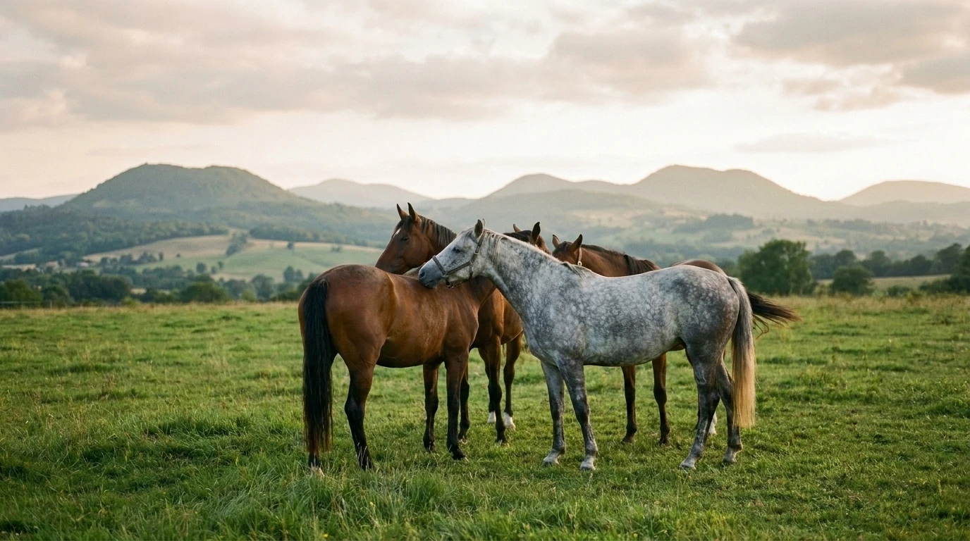 Les chevaux du Ferme de la Seconde Chance en liberté, Haute-Loire